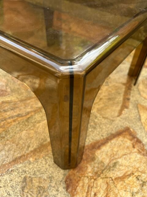 Coffee table 1970 translucent plexi brown