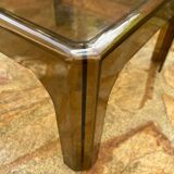 Table basse 1970 plexi translucide marron