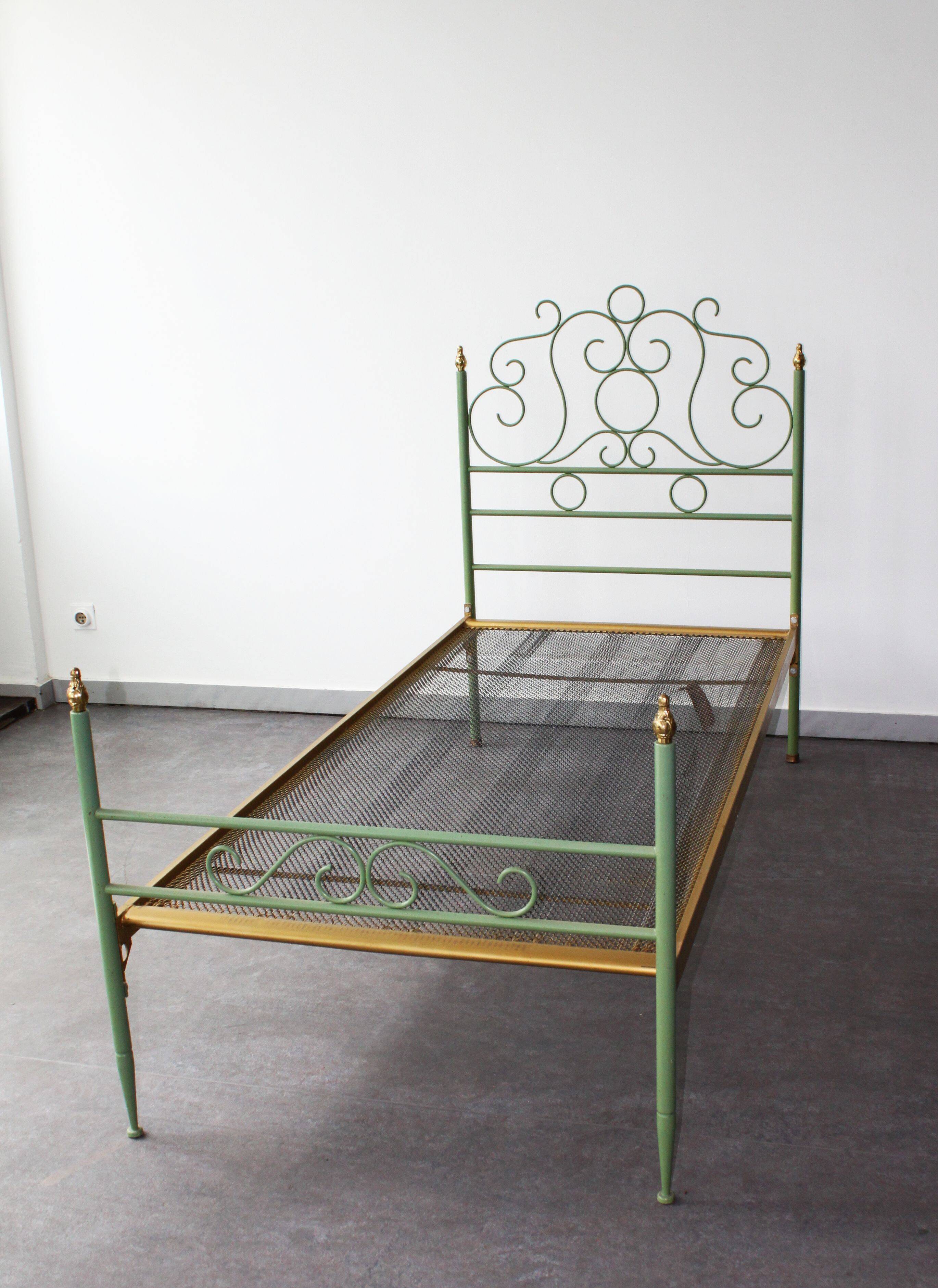 Wrought iron bed, Italy, 1960s.