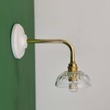 Vintage glass cut lampshade wall light - tableware collection -