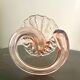 Pink trumpet vase - fleurs-de-lys in blown glass - italy 1970