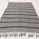 Striped Pattern Gray & Black Vintage Kilim Rug, 188x267Cm
