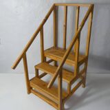 vintage wooden library staircase