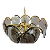 Smoked glass chandelier Vistosi, Italy, 1960s
