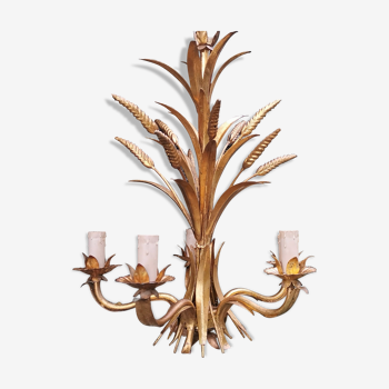 Nice chandelier 60s ears of wheat in 5 branches gilded metal