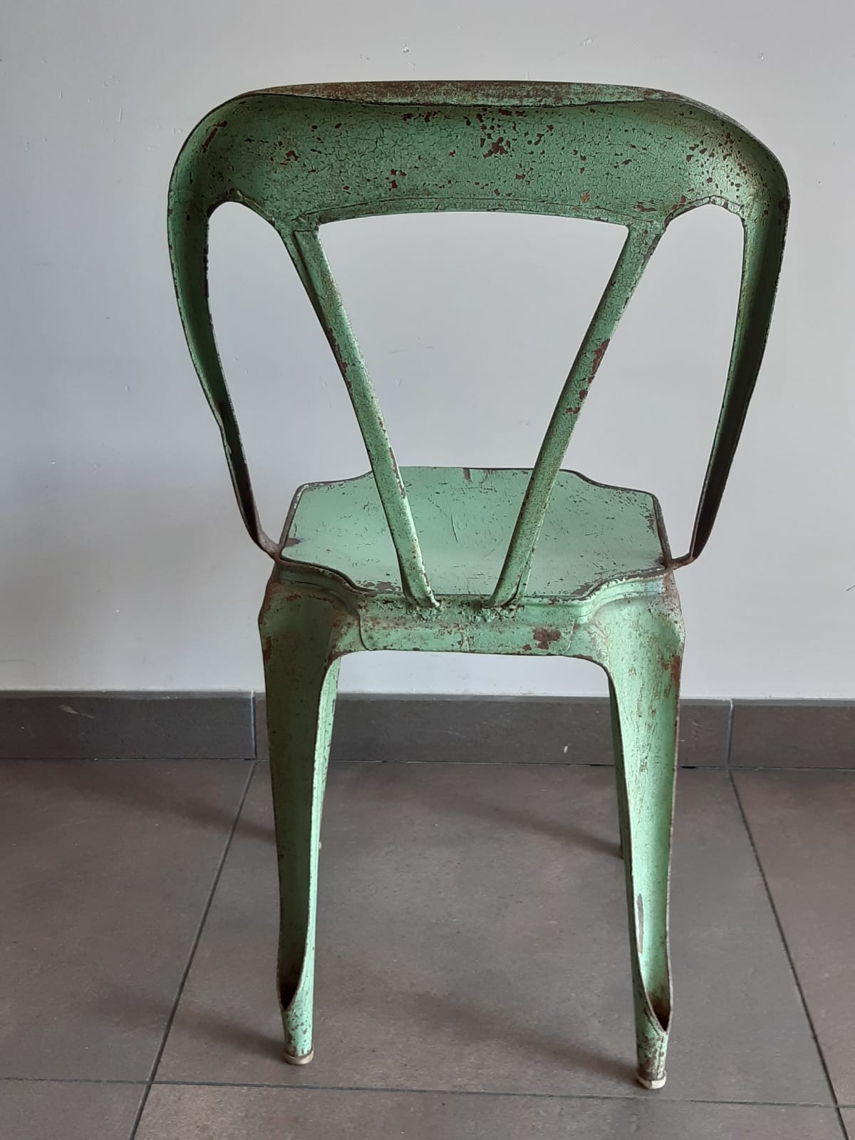 Tolix Multipl's chair by Joseph Mathieu, early model circa 1930,
