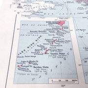 Vintage map of Japan and Korea 43x43cm from 1950.