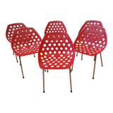 Set of 6 Coquilage chairs, Pierre Guariche
