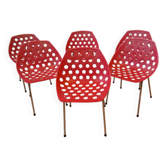 Set of 6 Coquilage chairs, Pierre Guariche