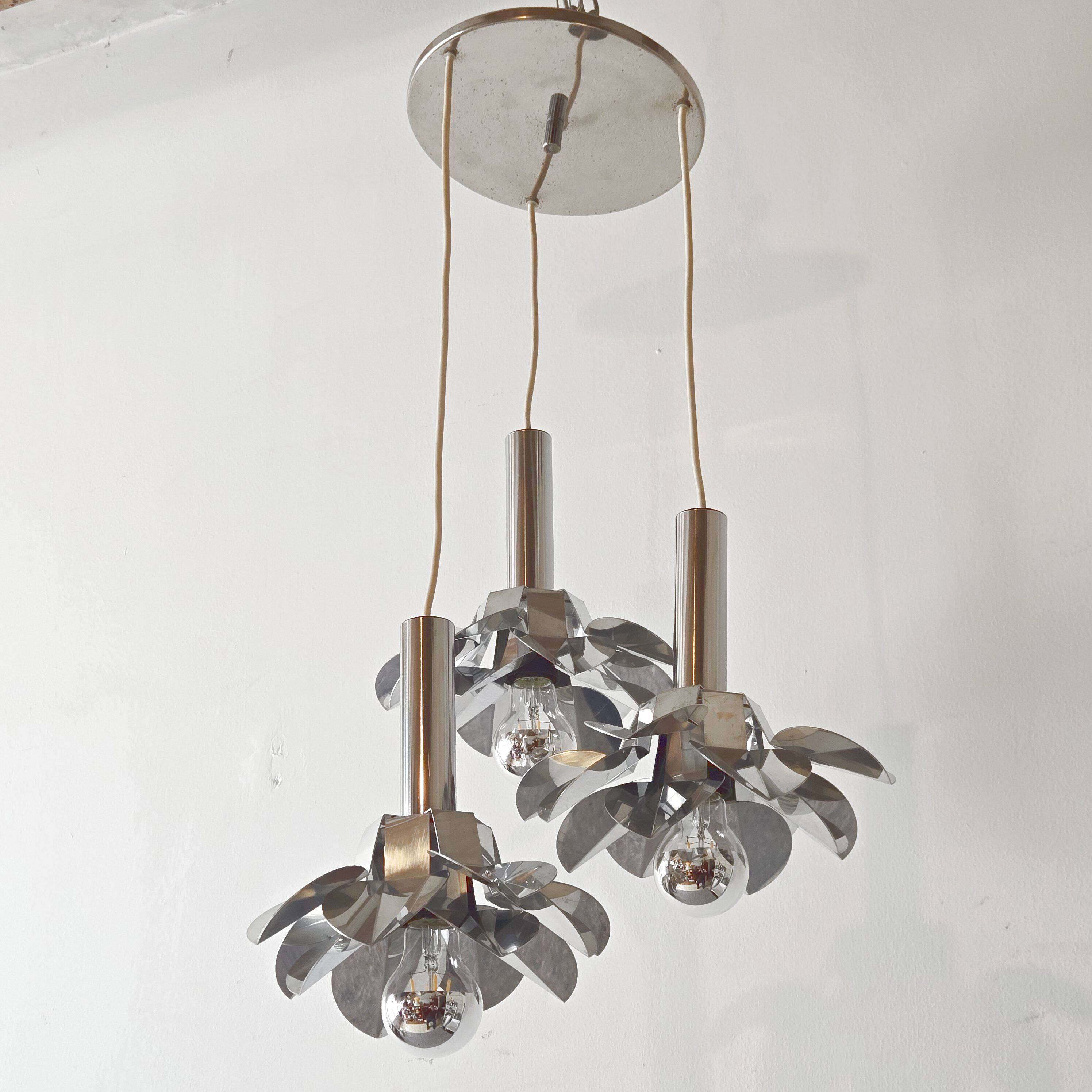 Vintage 1970 waterfall pendant light