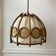 Scandinavian suspension in rattan canvas and canning 60s-70s