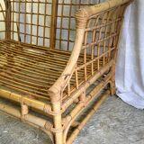 Two-seater rattan sofa - 70s