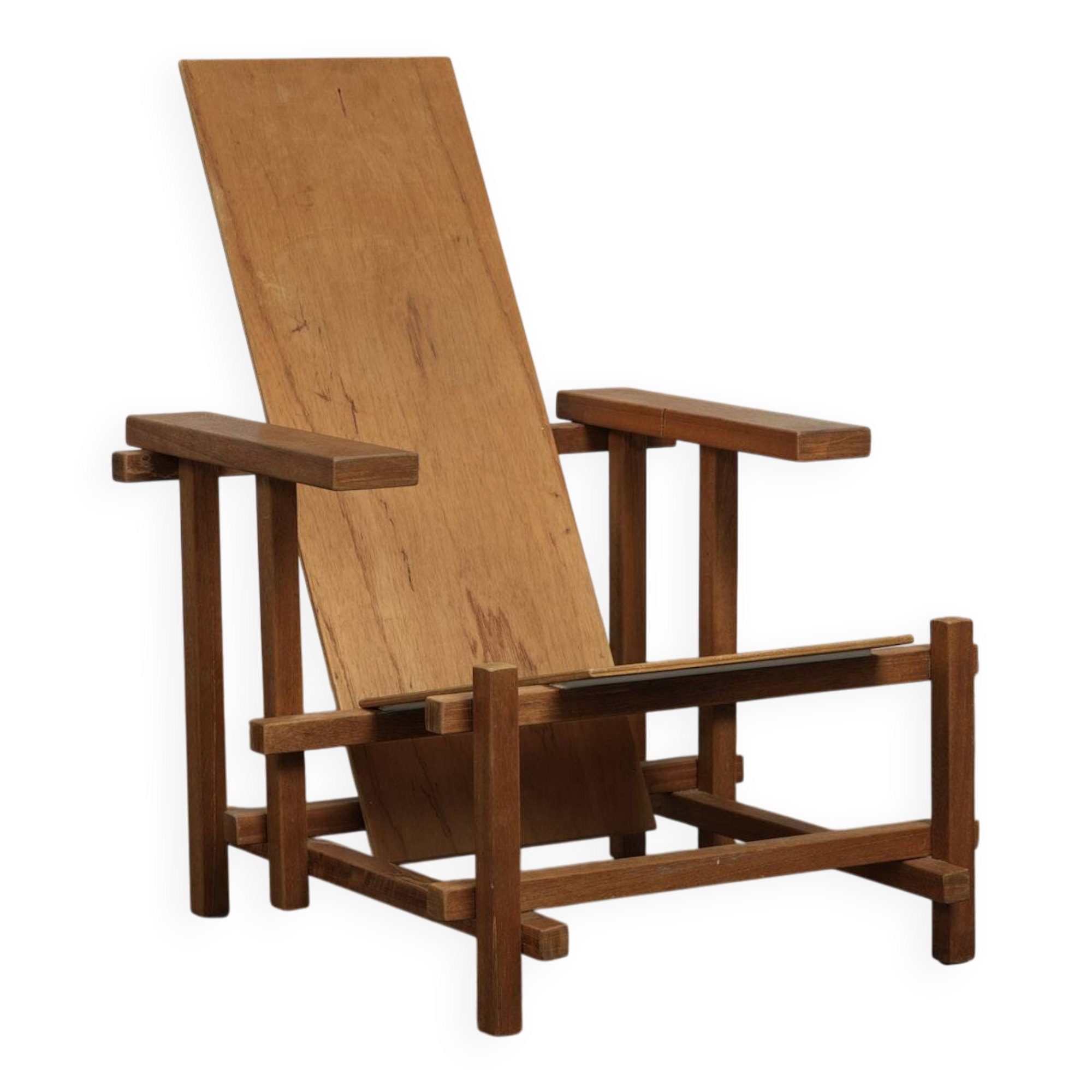 Fauteuil moderniste dans le style de Gerrit Rietveld, Pays-Bas, années 1980.