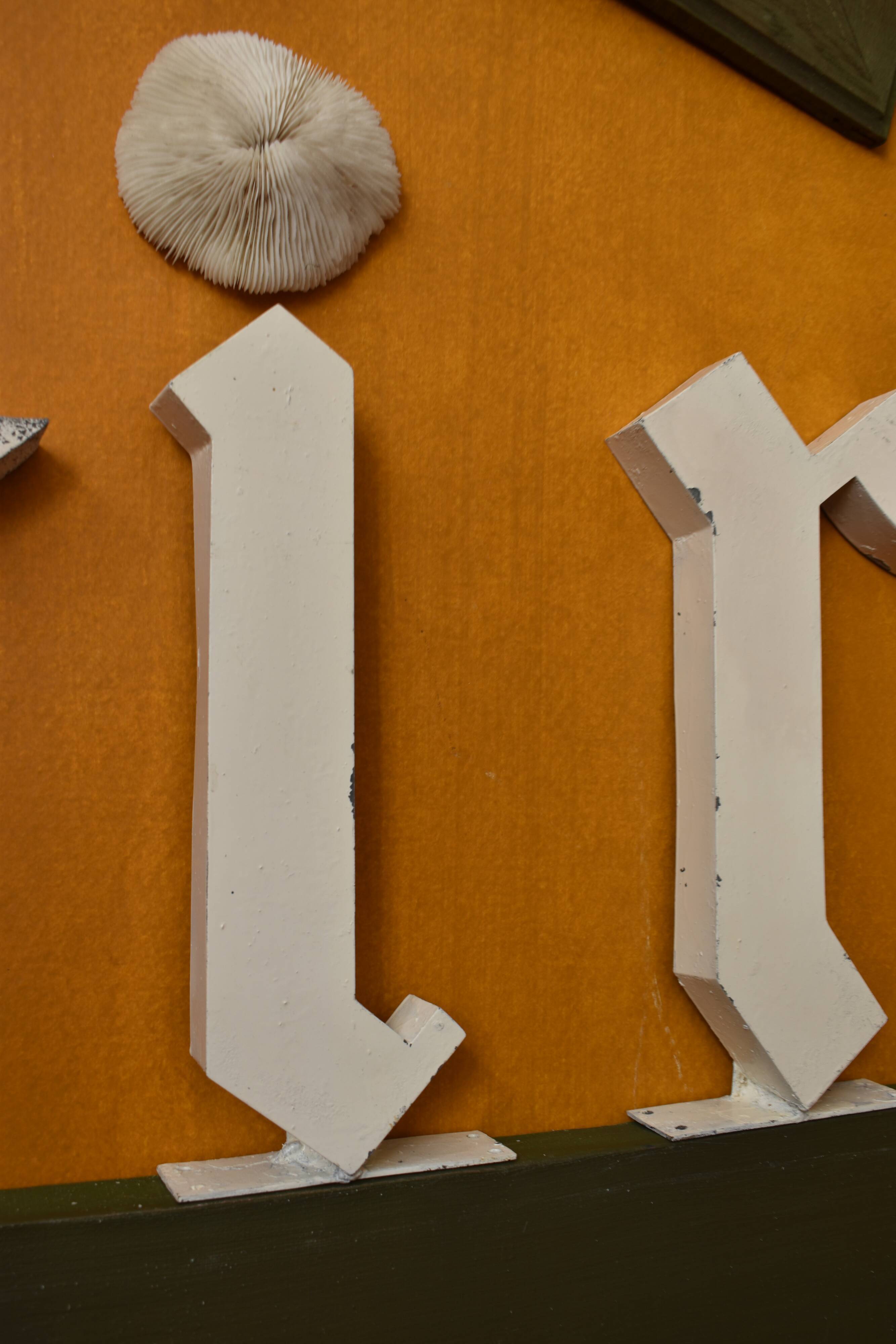 Letters old sign industrial zinc