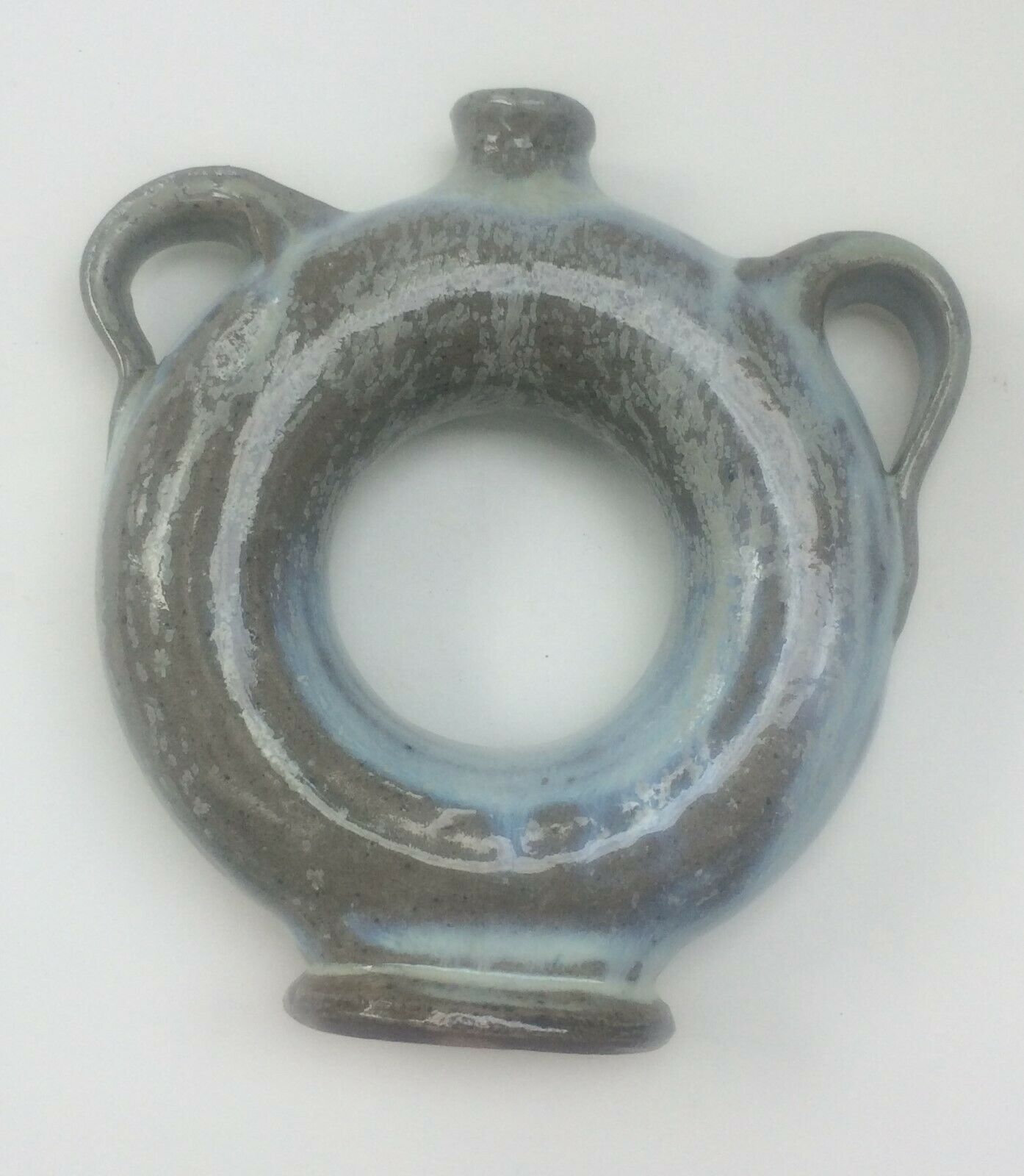 Vernified ceramic vase with handles