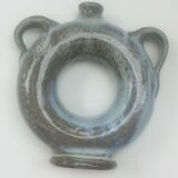 Vernified ceramic vase with handles