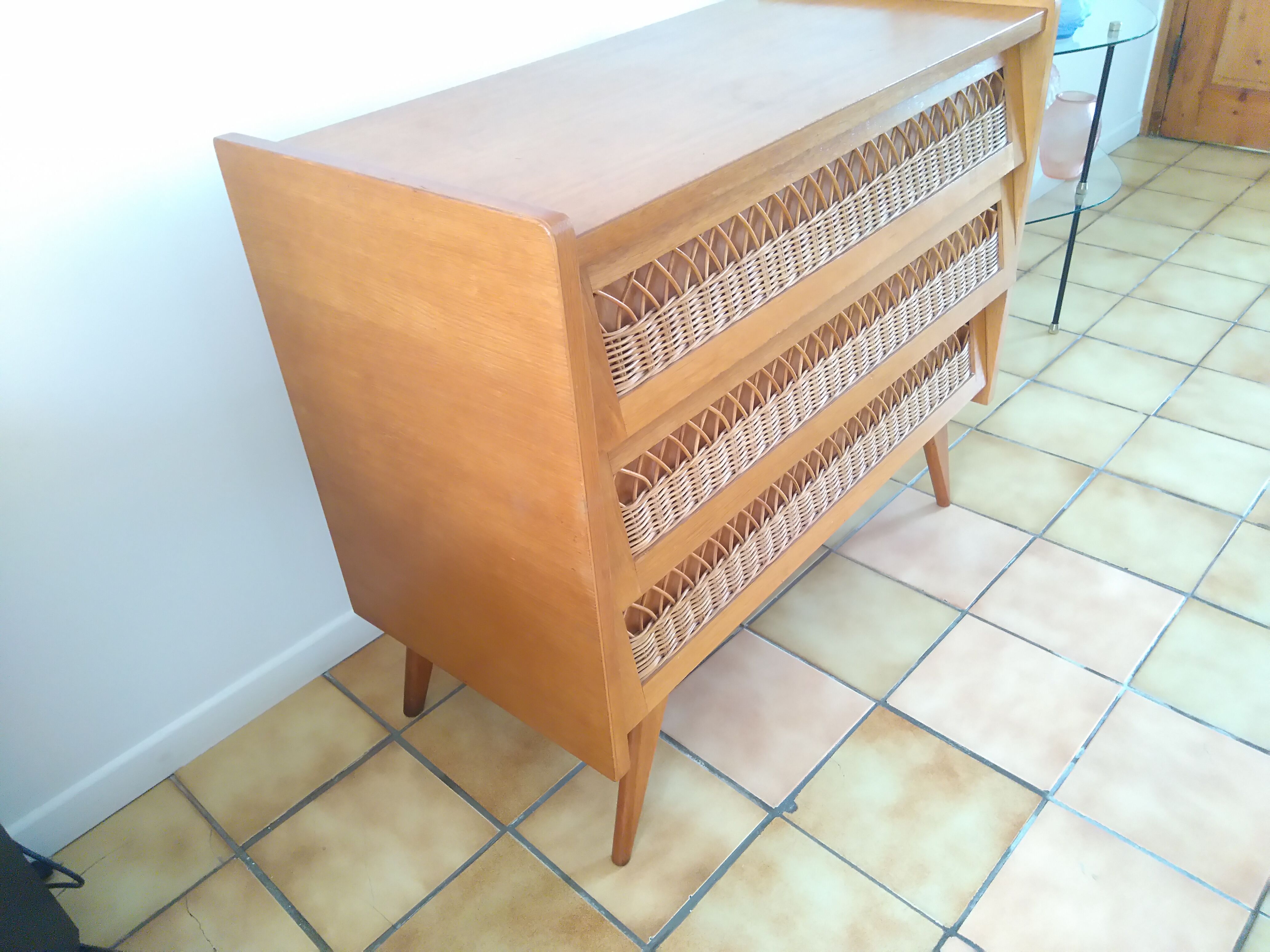 Rattan dresser 1950/60