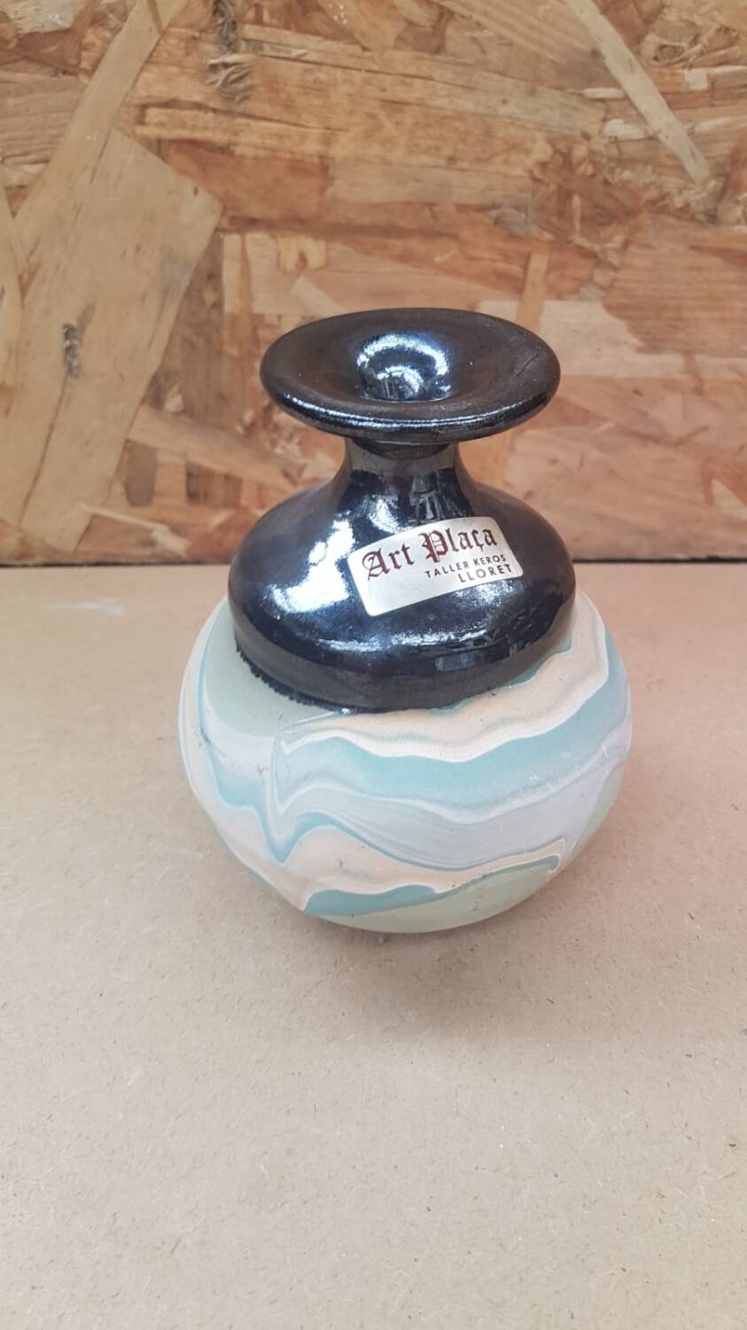 Old soliflore ball vase art plaça lloret vintage ceramic