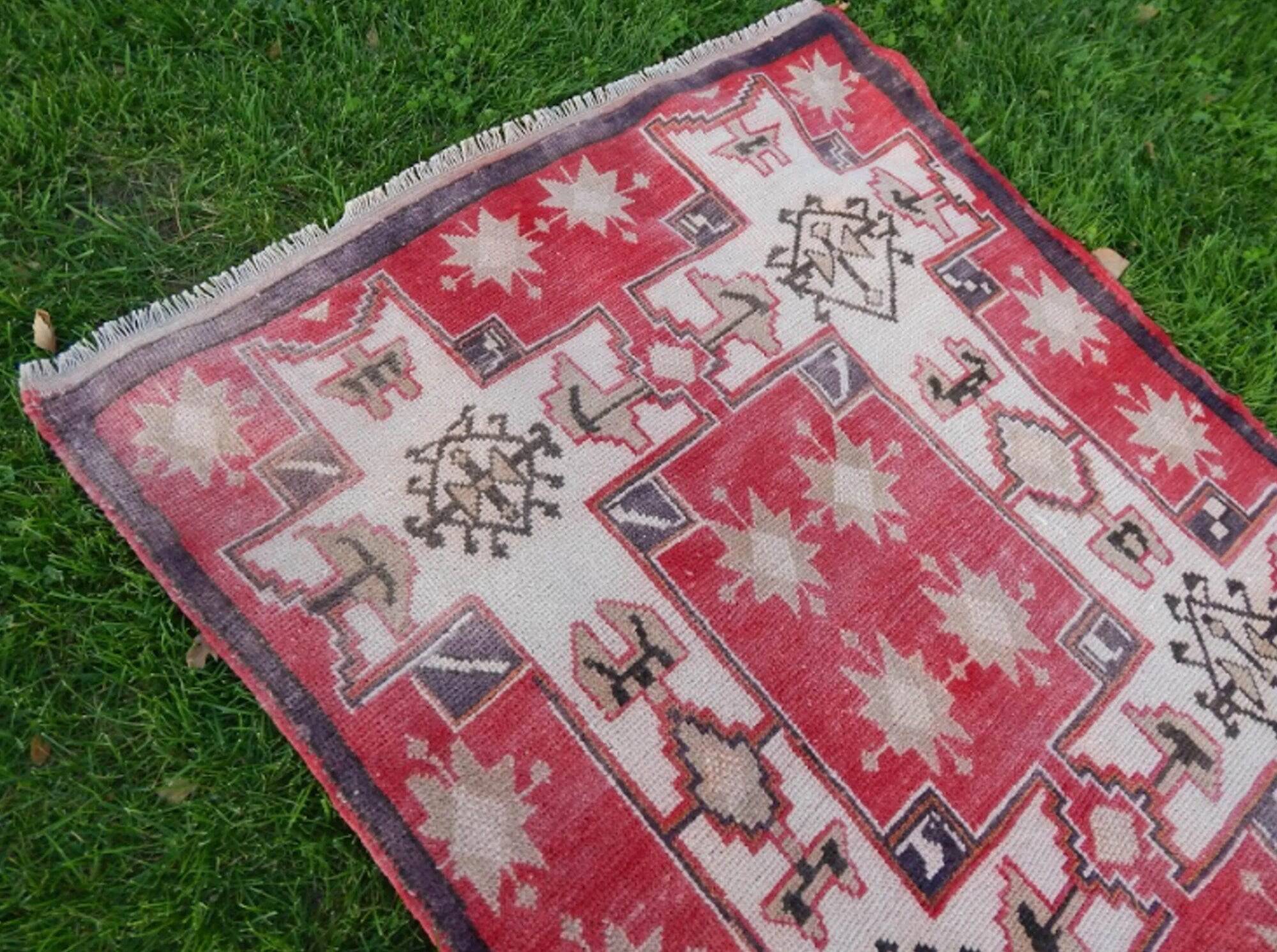 Vintage Turkish hallway rug 115x250 cm