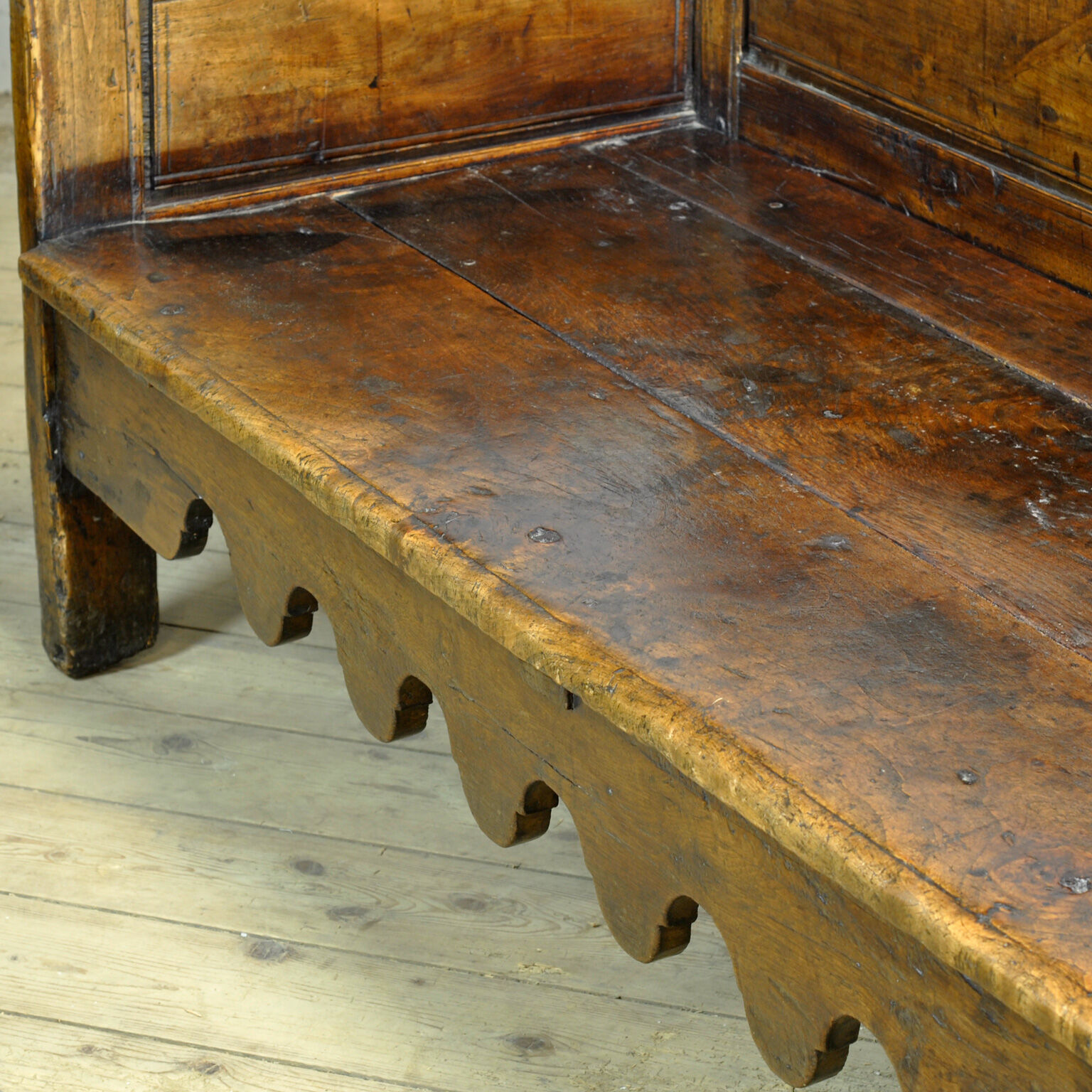 Antique walnut bench, Southern France / Northern Spain, 17th–18th century