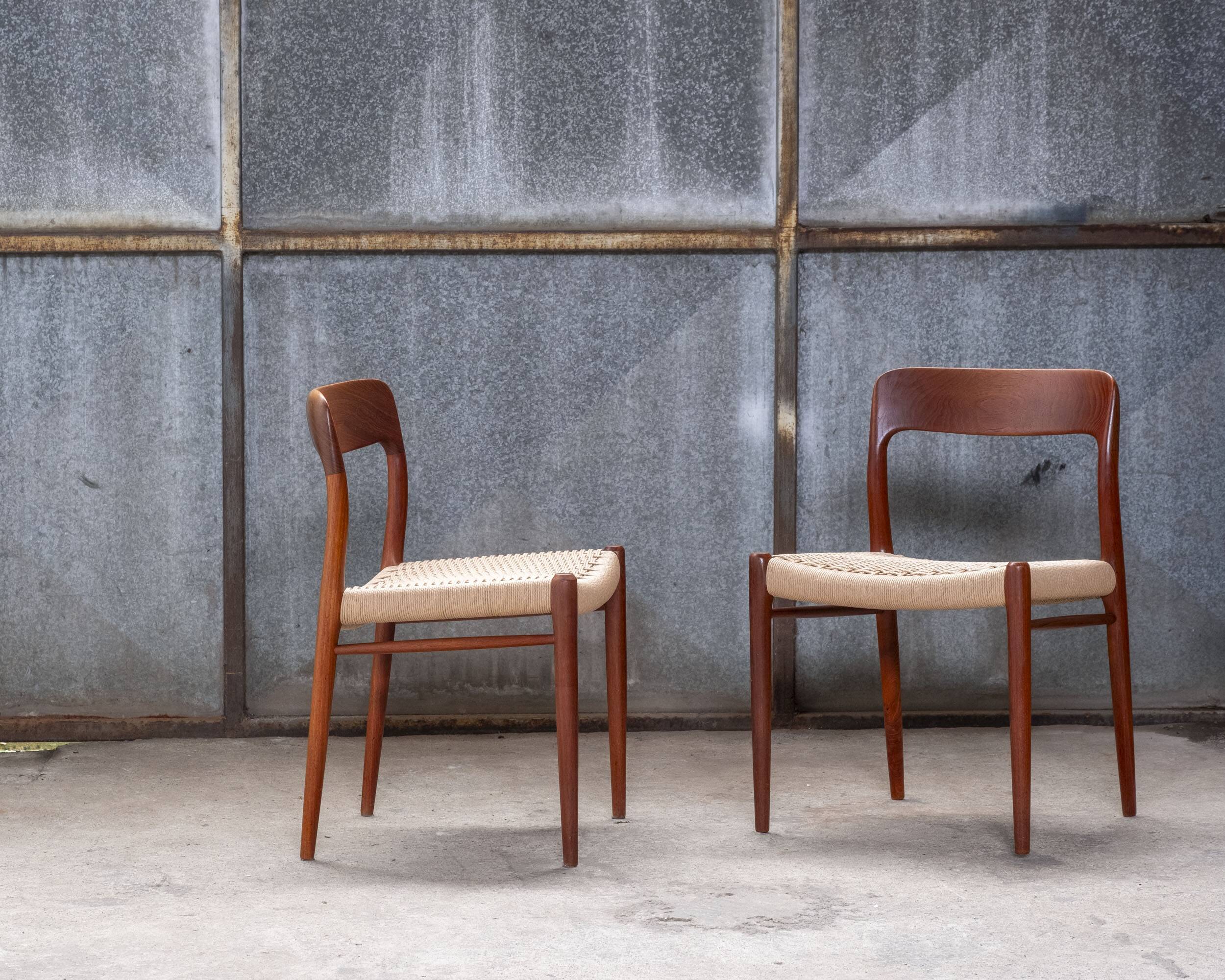 2x Niels O. Møller dining chair in teak Model 75, 1960s Denmark