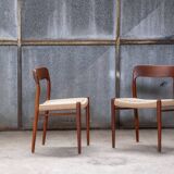 2x Niels O. Møller dining chair in teak Model 75, 1960s Denmark