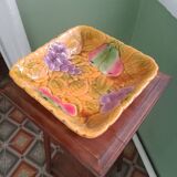 Square barbotine dish Sarreguemines