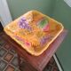Square barbotine dish from Sarreguemines