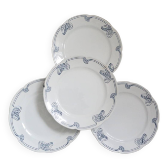 Ensemble de 4 assiettes plates, Onnaing modèle Algéciras