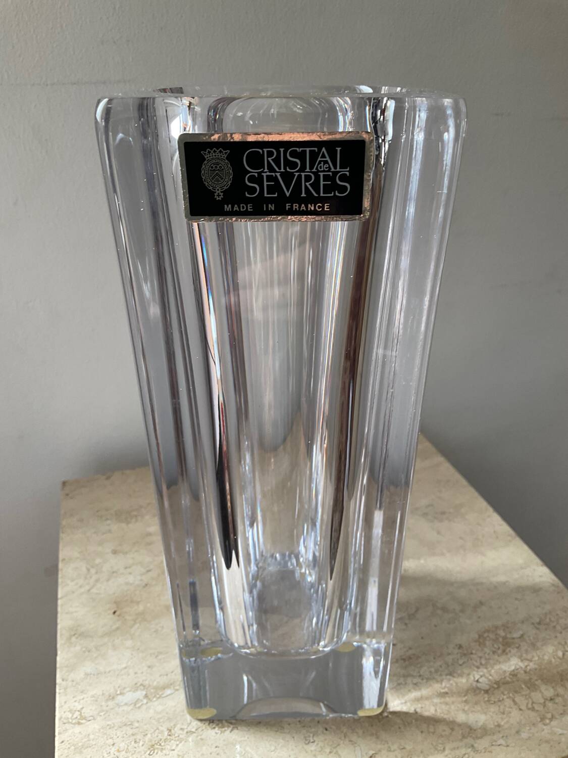 Vintage 70s vase in Sèvres crystal