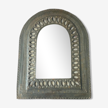 Oriental mirror, in vintage brass