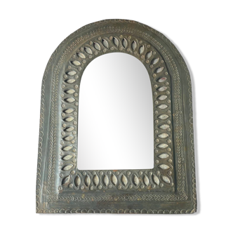 Oriental mirror, in vintage brass
