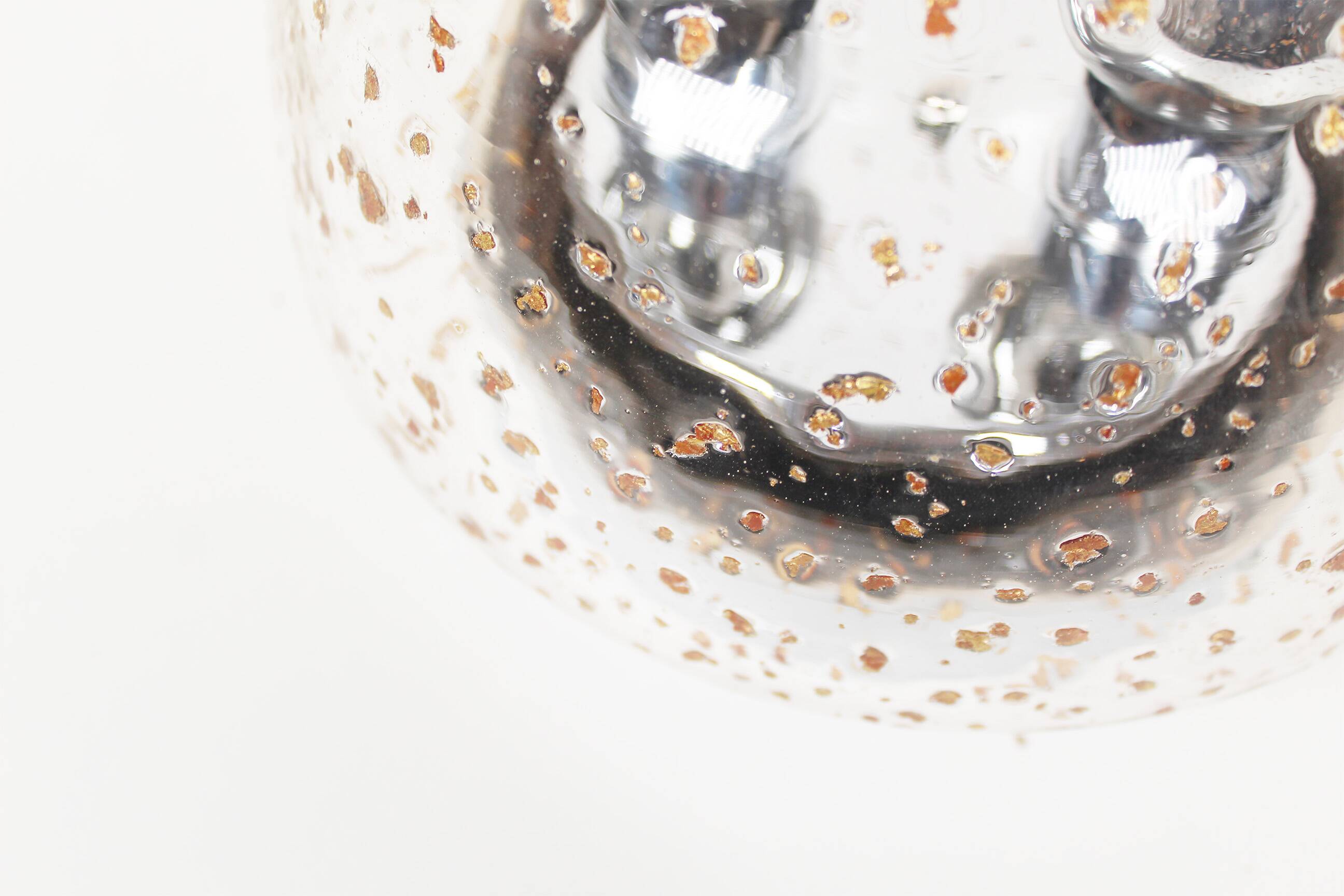 Polished metal and goldflake glass wall lamp by Doria