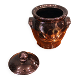 Vaso container, laccato black decorated in gold, France 1970s, in ottimo stato.