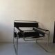 Wassily armchair by Marcel Breuer in black leather, Bauhaus 1970