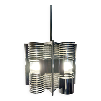 70s chrome Space Age hanging lamp