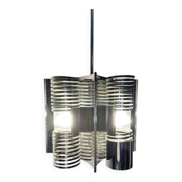 70s chrome Space Age hanging lamp
