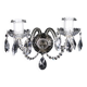 Antique wall light with 2 lights from the 1900s, featuring crystal bobeches and pendants.