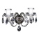 Antique wall light with 2 lights from the 1900s, featuring crystal bobeches and pendants.