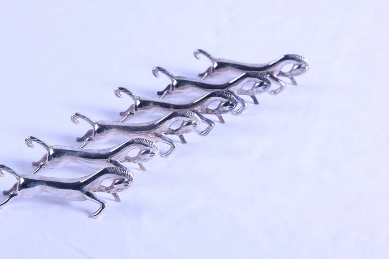 Set of 6 vintage horse knife rests