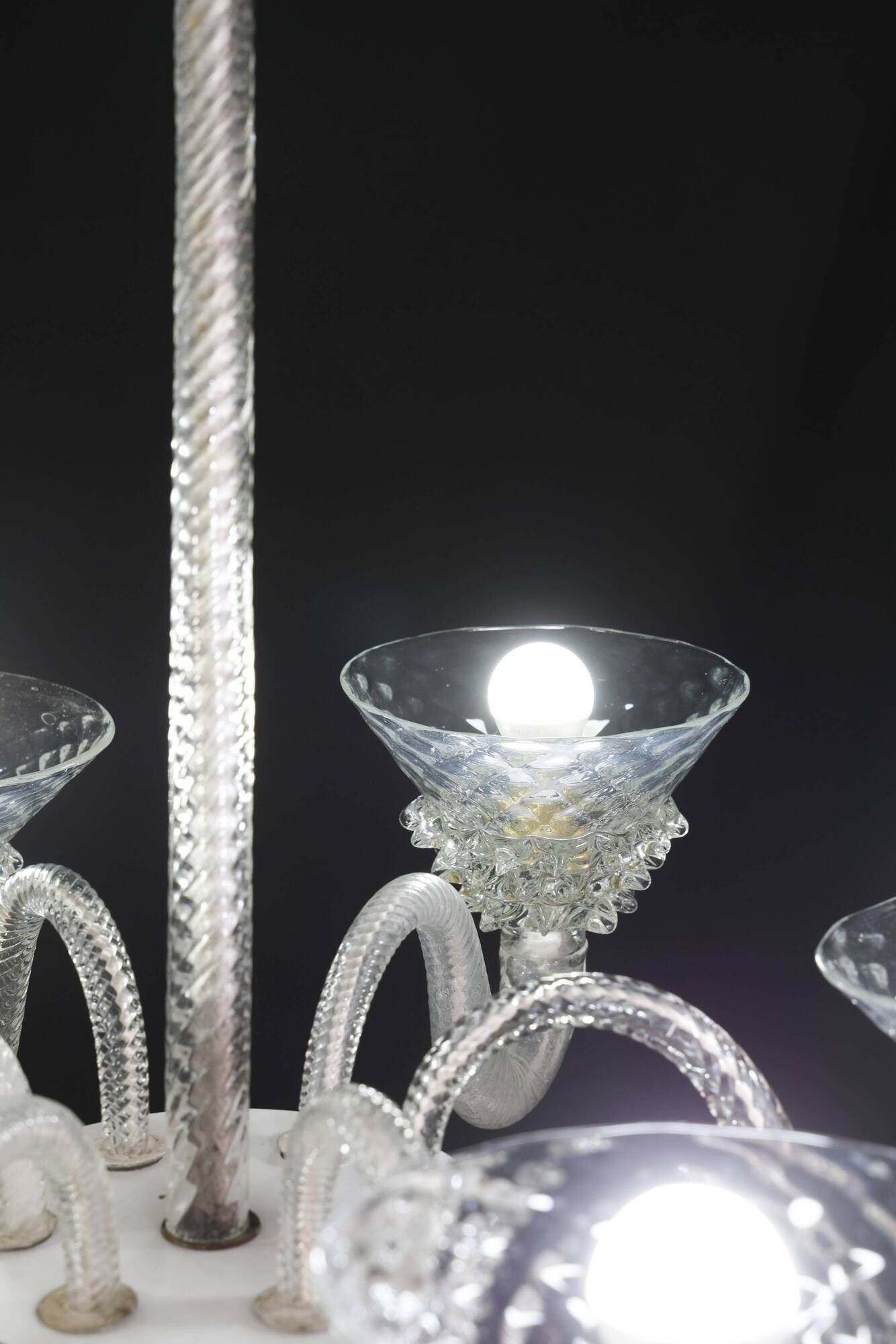 Extraordinary 6 Light Rostrato Murano Glass Chandelier by Barovier & Toso,