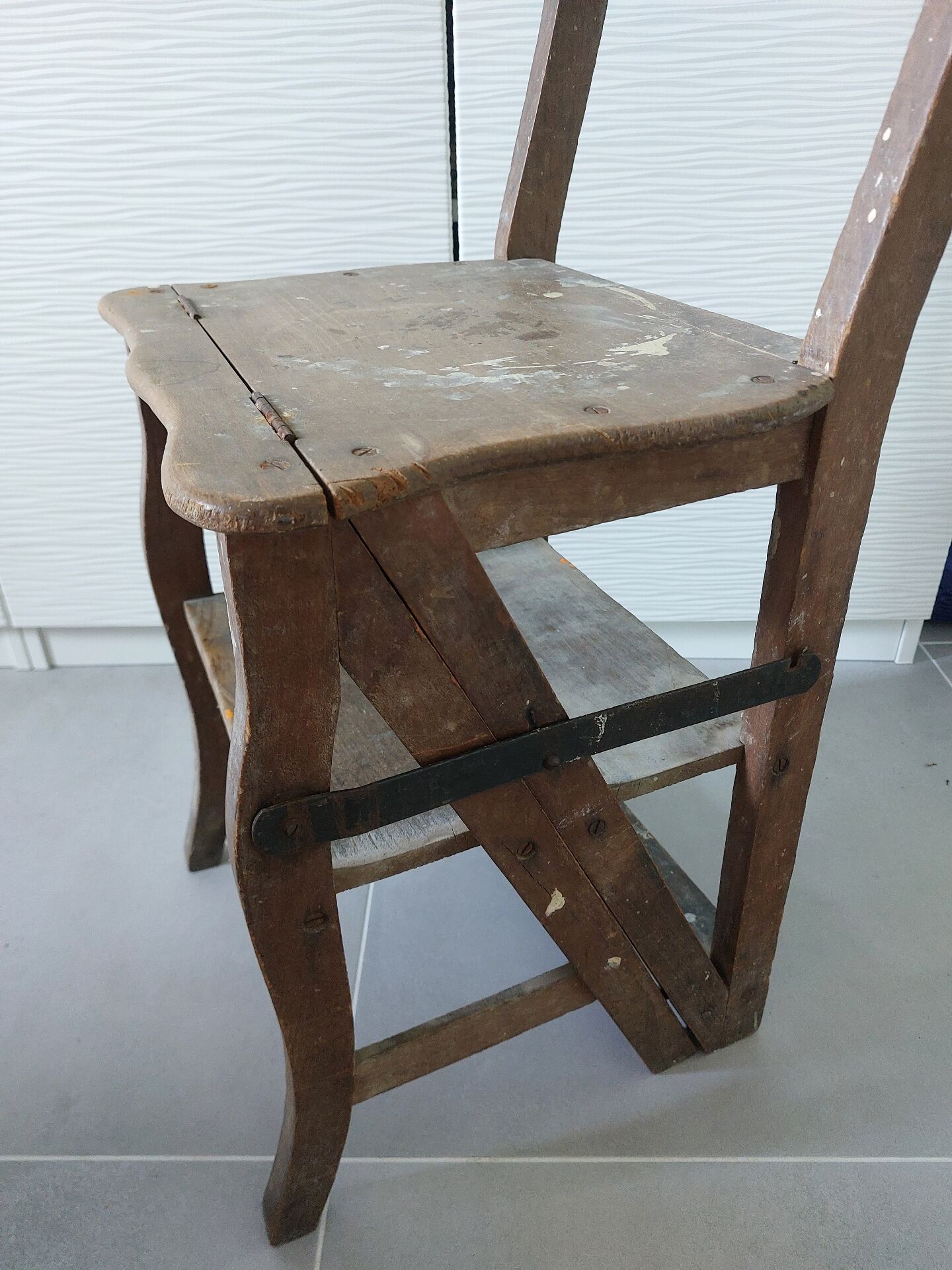 Antique step stool chair