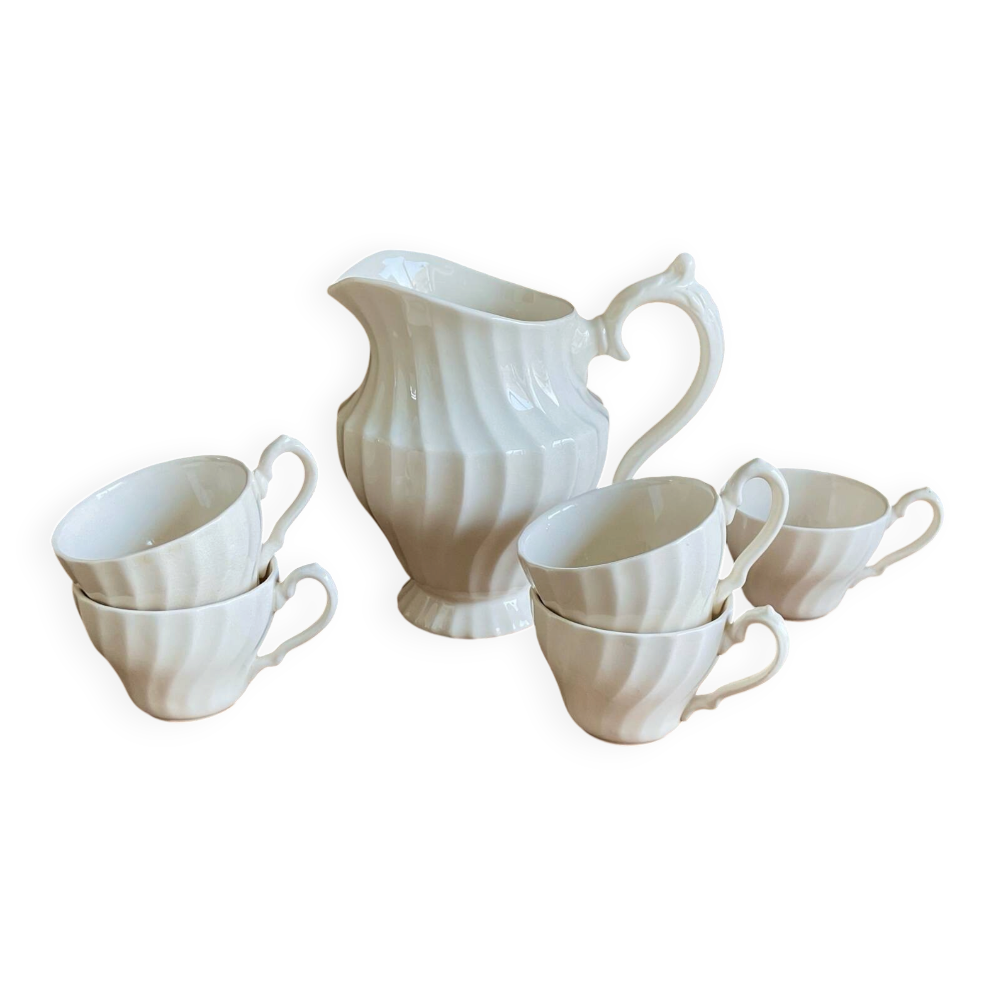 5 cups and creamer Myott Staffordshire England