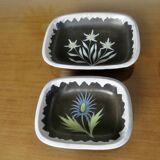 Set of 2 "Gabriel Fourmaintraux" ceramic dishes, 50s-60s