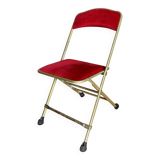 8 chaises pliantes en velours rouge