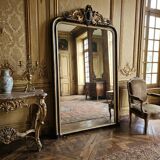 Napoleon III mirror from the 19th century with gold leaf, 190cm H