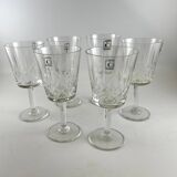 6 verres à pied vin en cristal