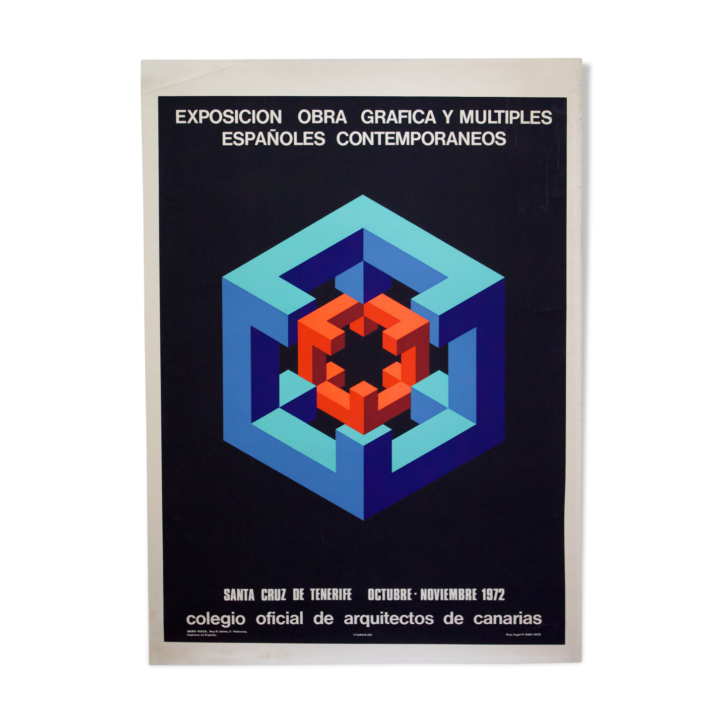 Poster of the Exhibition of Multiple and Contemporary Graphic Arts of Santa-Cruz de Tenerife in 1972