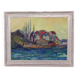 Huile sur toile originale – « Sapri, Italie » par Gunnar Ingemar Erixon