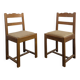 Paire de chaises en chêne des années 40